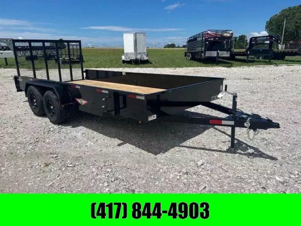 New 2025 H and H Trailer 82x16 Tandem 7K Utility w/ Solid Sides & 4' Ramp Gate