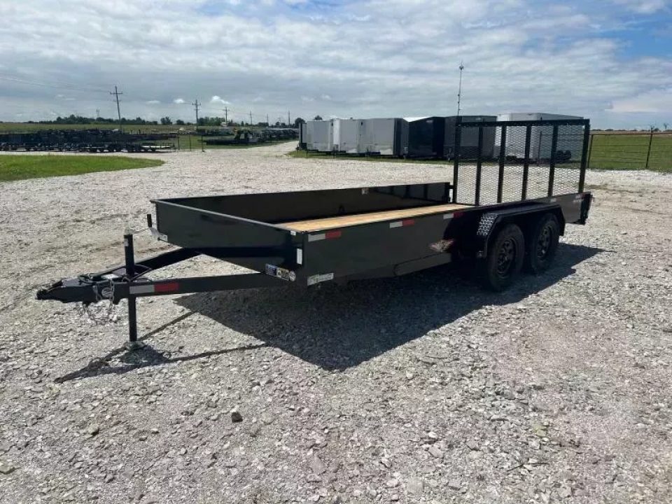New 2025 H and H Trailer 82x16 Tandem 7K Utility w/ Solid Sides & 4' Ramp Gate