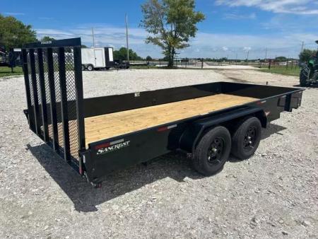 New 2025 H and H Trailer 82x16 Tandem 7K Utility w/ Solid Sides & 4' Ramp Gate