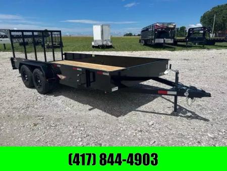 New 2025 H and H Trailer 82x16 Tandem 7K Utility w/ Solid Sides & 4' Ramp Gate