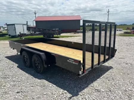 New 2025 H and H Trailer 82x16 Tandem 7K Utility w/ Solid Sides & 4' Ramp Gate