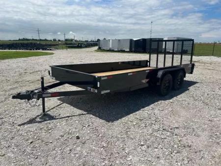 New 2025 H and H Trailer 82x16 Tandem 7K Utility w/ Solid Sides & 4' Ramp Gate