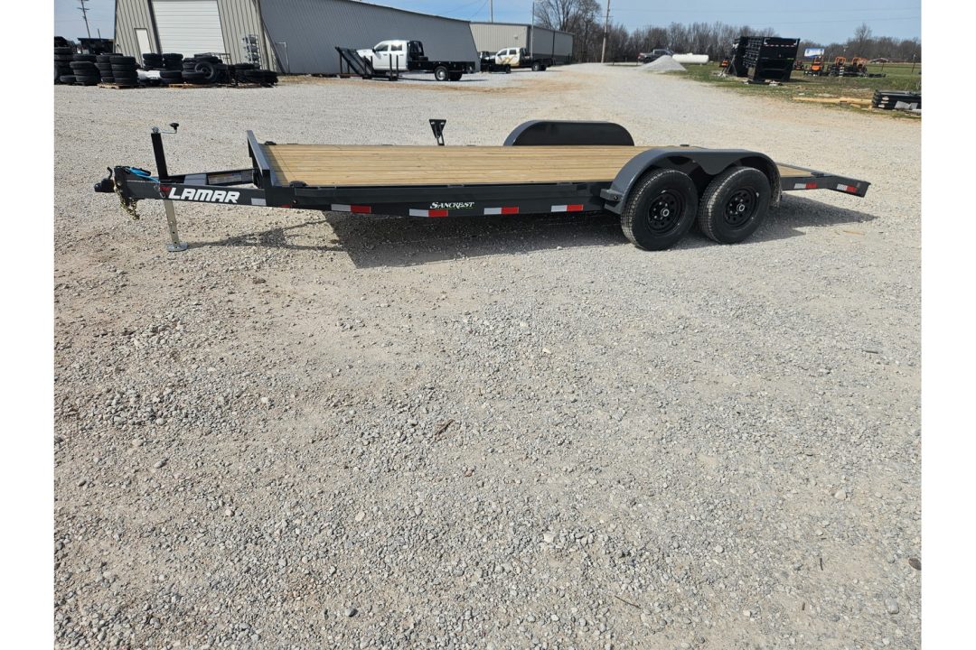 New 2026 Lamar 83X20 TANDEM 10K CAR HAULER W/2' STEEL DOVE & SLIDE OUT RAMPS