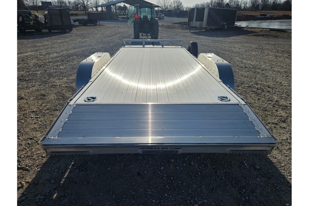 New 2026 H and H 82X20 TANDEM 7K ALUMINUM CAR HAULER W/2' DOVE EXTRUDED DECK & SLIDE OUT RAMPS