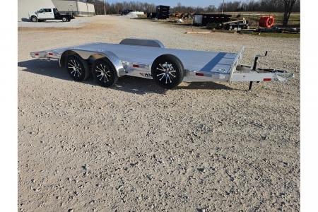 New 2026 H and H 82X20 TANDEM 7K ALUMINUM CAR HAULER W/2' DOVE EXTRUDED DECK & SLIDE OUT RAMPS