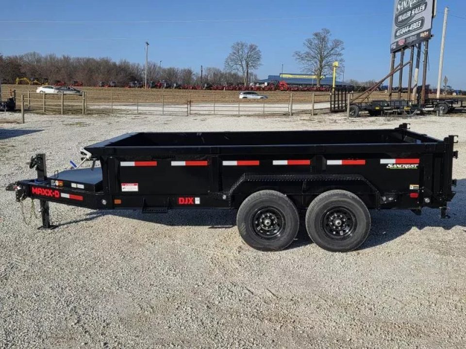 New 2026 MAXX-D 83 X 14 DJX TANDEM DUMP W/ 2' SIDES/ 10GA FLOOR & SIDES/ SLIDE IN RAMPS