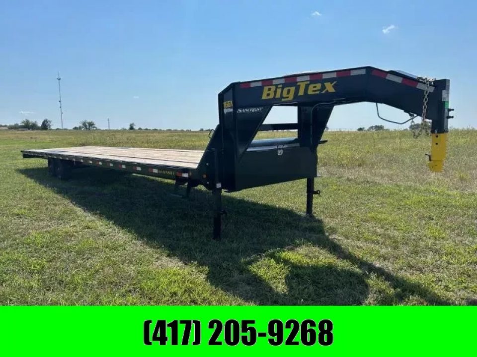 New 2026 Big Tex Trailers 102x40 Tandem 17.5K GN Flatbed w/ Slide In Ramps & Sliding Ratchet Rail