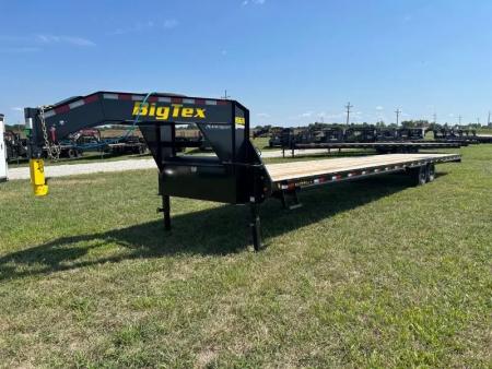 New 2026 Big Tex Trailers 102x40 Tandem 17.5K GN Flatbed w/ Slide In Ramps & Sliding Ratchet Rail