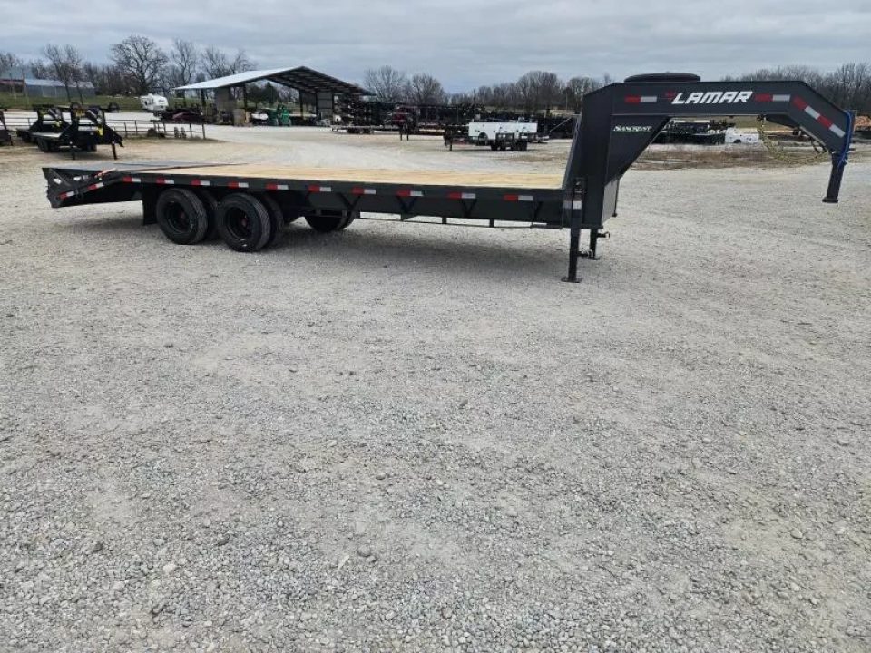 New 2026 Lamar Trailers 102X25 TANDEM DAUL GOOSENECK W/12K AXLES MAX RAMPS & 17.5" 18PLY