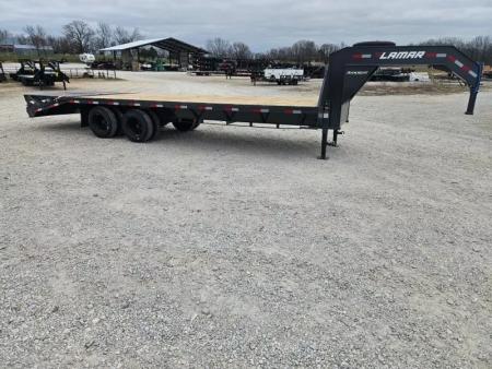 New 2026 Lamar Trailers 102X25 TANDEM DAUL GOOSENECK W/12K AXLES MAX RAMPS & 17.5" 18PLY