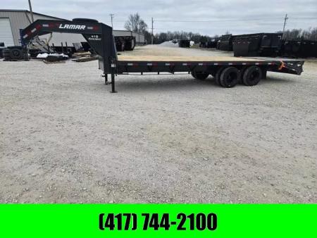 New 2026 Lamar Trailers 102X25 TANDEM DAUL GOOSENECK W/12K AXLES MAX RAMPS & 17.5  18PLY