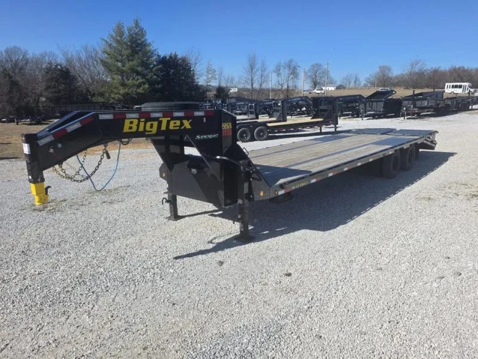 Used 2026 Big Tex Trailers 102x30 Tandem 23.9K GN Flatbed w/ Mega Ramps, Load Lights, & 2-Speed Jacks