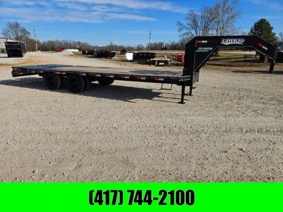 New 2026 Legend Trailers 102X25 TANDEM DUAL LO-PRO GOOSENECK W/10K AXLES RETRACTABLE STEPS & MAX RAMPS