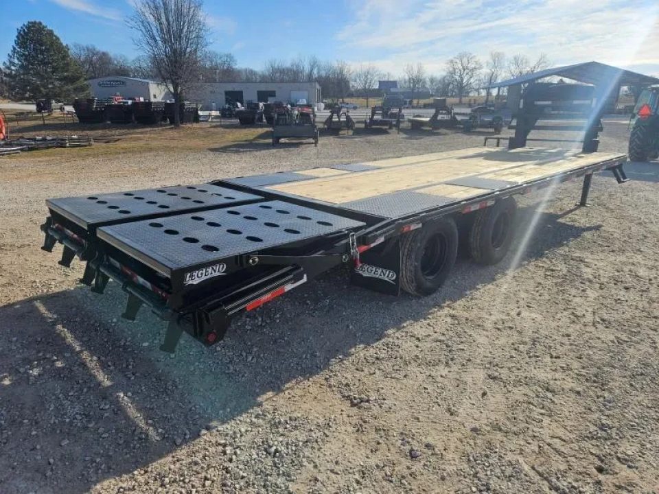 New 2026 Legend Trailers 102X25 TANDEM DUAL LO-PRO GOOSENECK W/10K AXLES RETRACTABLE STEPS & MAX RAMPS