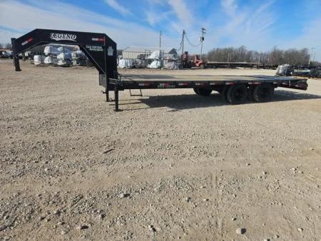 New 2026 Legend Trailers 102X25 TANDEM DUAL LO-PRO GOOSENECK W/10K AXLES RETRACTABLE STEPS & MAX RAMPS