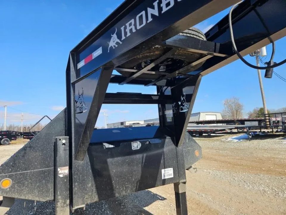 Used 2026 Iron Bull 102x34 TANDEM LO-PRO GOOSENECK W/10K AXLES 9FT HYDROTAIL CLETED & HYDROJACKS