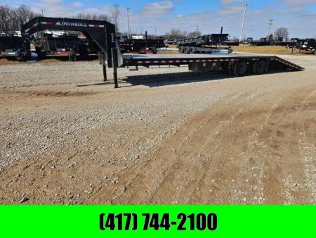 Used 2026 Iron Bull 102x34 TANDEM LO-PRO GOOSENECK W/10K AXLES 9FT HYDROTAIL CLETED & HYDROJACKS