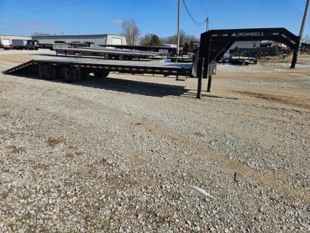 Used 2026 Iron Bull 102x34 TANDEM LO-PRO GOOSENECK W/10K AXLES 9FT HYDROTAIL CLETED & HYDROJACKS