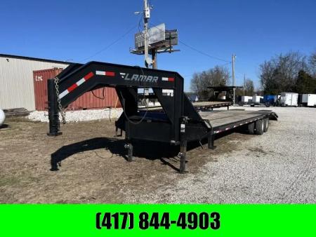 Used 2018 Lamar Trailers 102x32 23.9K w/ Folding Ramps/ 14ply Tires/ Frame Bridging/ Torque Tube