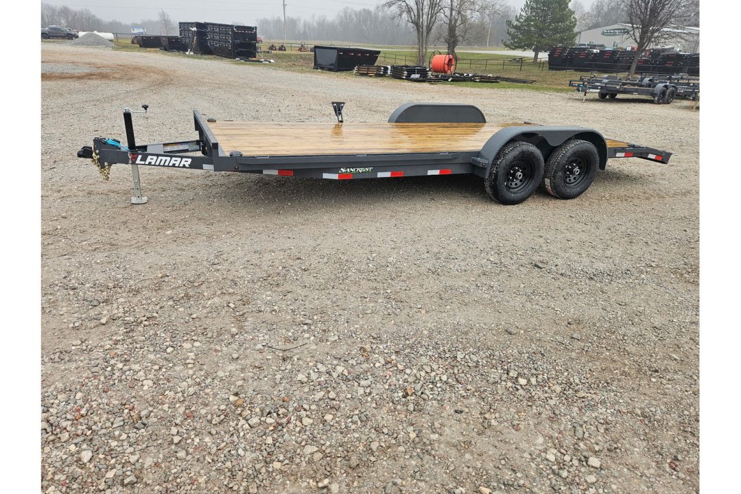 New 2026 Lamar 83X20 TANDEM 10K CAR HAULER W/2' STEEL DOVE & SLIDE OUT RAMPS