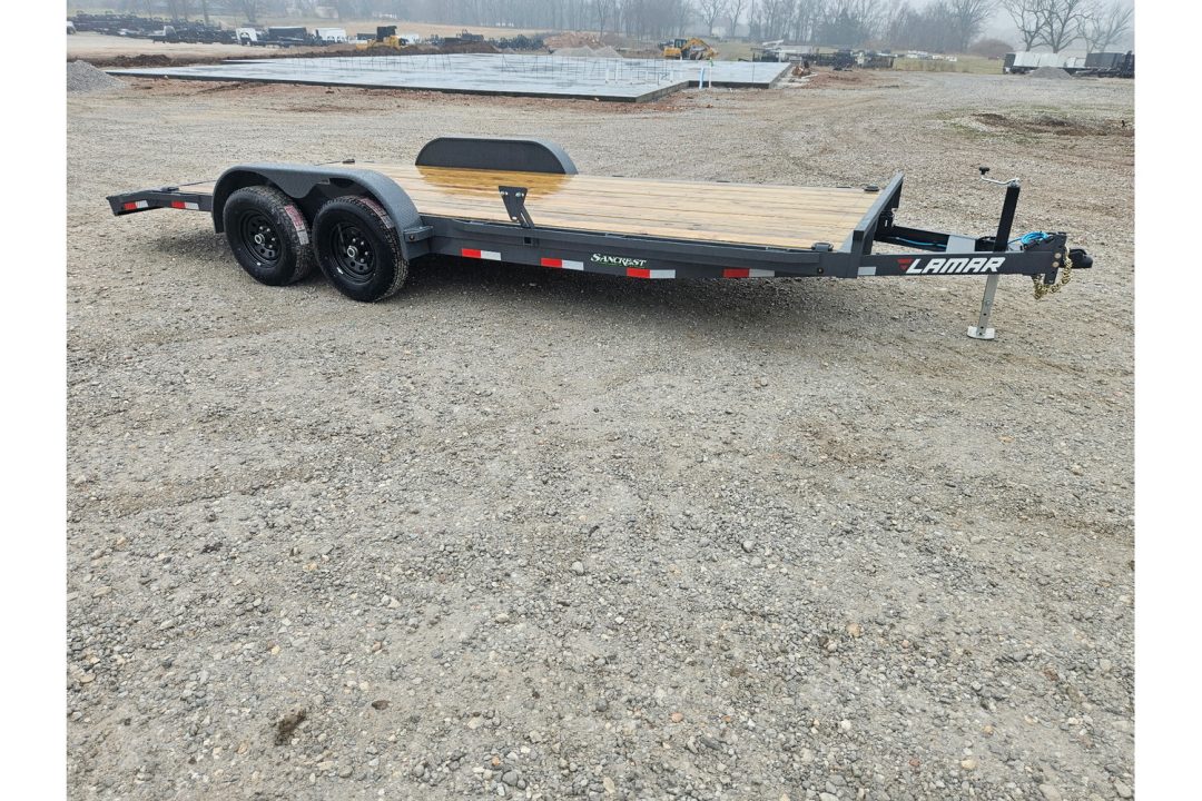 New 2026 Lamar 83X20 TANDEM 10K CAR HAULER W/2' STEEL DOVE & SLIDE OUT RAMPS