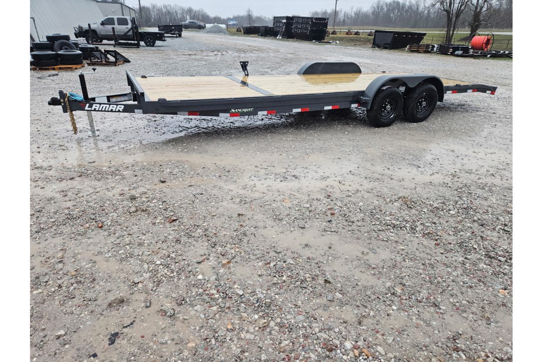 New 2026 Lamar 83X24 TANDEM 10K CAR HAULER W/2' STEEL DOVE & SLIDE OUT RAMPS