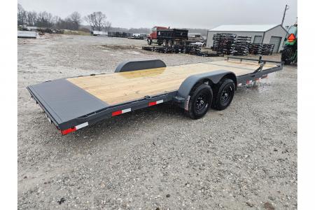 New 2026 Lamar 83X24 TANDEM 10K CAR HAULER W/2' STEEL DOVE & SLIDE OUT RAMPS