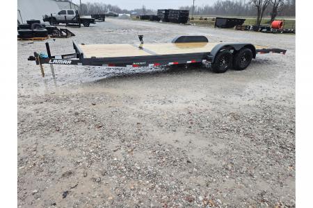 New 2026 Lamar 83X24 TANDEM 10K CAR HAULER W/2' STEEL DOVE & SLIDE OUT RAMPS