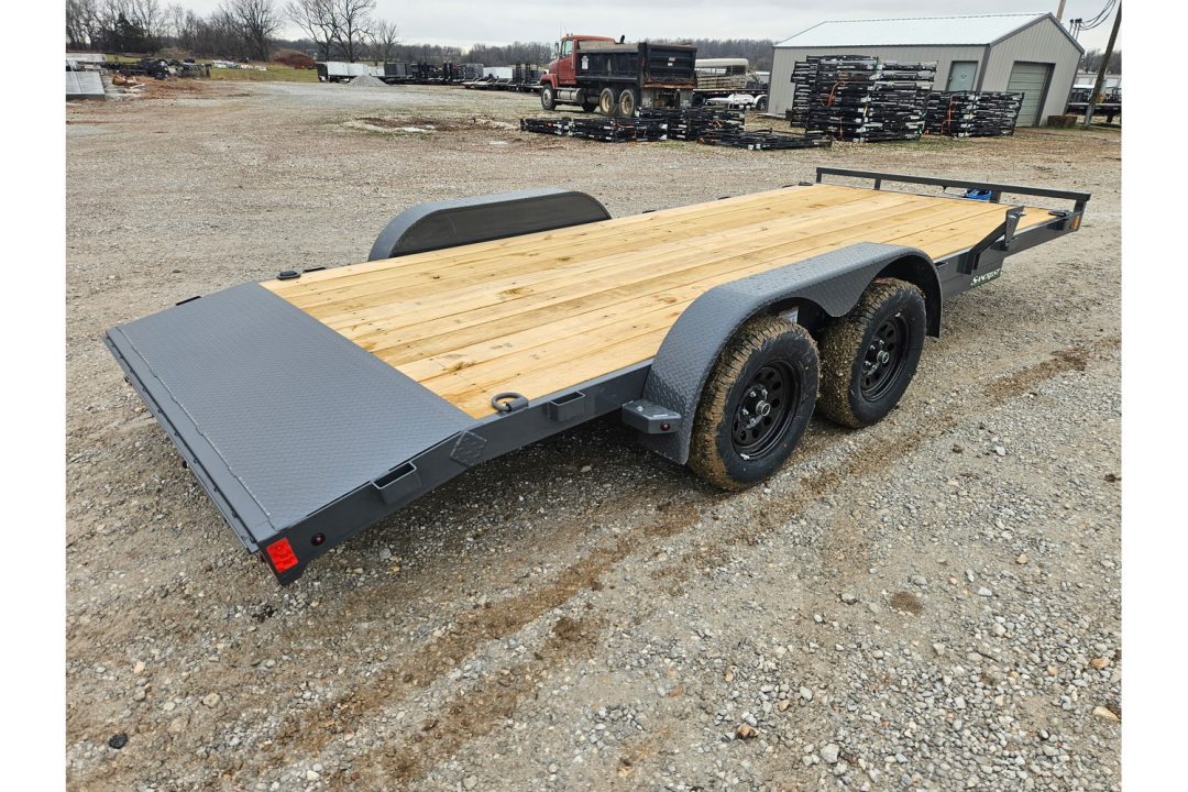 New 2026 Lamar 83X18 TANDEM 7K CAR HAULER W/2' STEEL DOVE & SLIDE OUT RAMPS