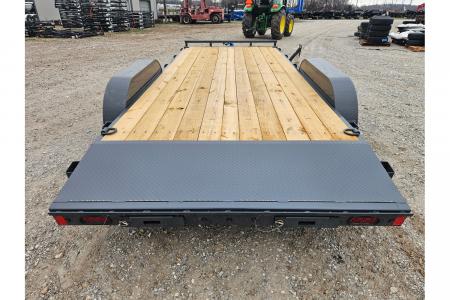 New 2026 Lamar 83X18 TANDEM 7K CAR HAULER W/2' STEEL DOVE & SLIDE OUT RAMPS
