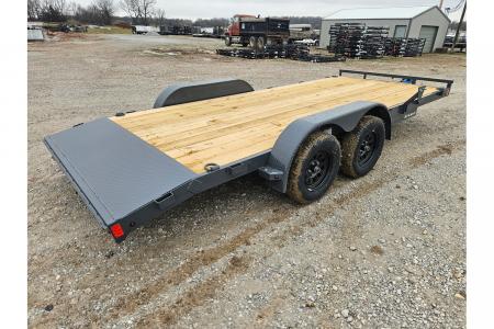 New 2026 Lamar 83X18 TANDEM 7K CAR HAULER W/2' STEEL DOVE & SLIDE OUT RAMPS