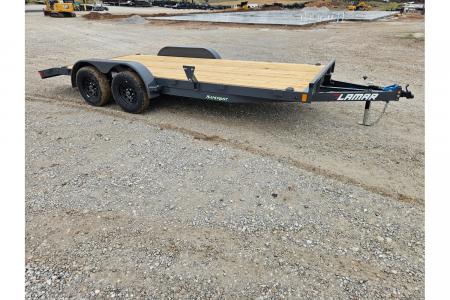 New 2026 Lamar 83X18 TANDEM 7K CAR HAULER W/2' STEEL DOVE & SLIDE OUT RAMPS