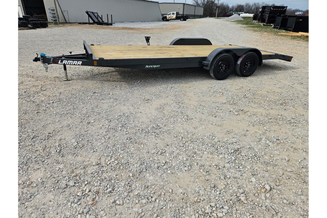New 2026 Lamar 83X20 TANDEM 7K CAR HAULER W/2' STEEL DOVE & SLIDE OUT RAMPS
