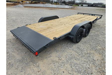 New 2026 Lamar 83X20 TANDEM 7K CAR HAULER W/2' STEEL DOVE & SLIDE OUT RAMPS