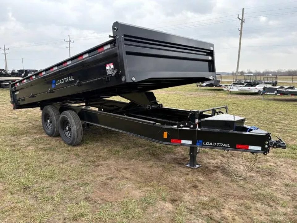 New 2026 Load Trail 96x16 Tandem 14K Deckover Dump Trailer W/18" Fold Down Sides