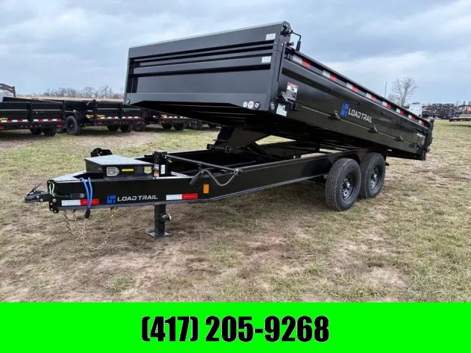 New 2026 Load Trail 96x16 Tandem 14K Deckover Dump Trailer W/18" Fold Down Sides