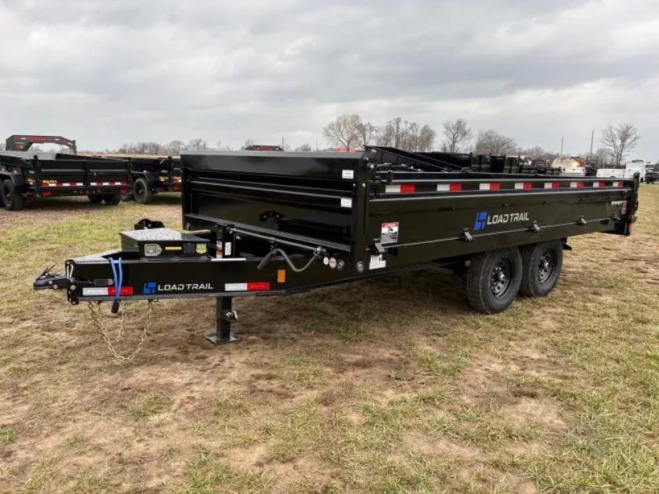 New 2026 Load Trail 96x16 Tandem 14K Deckover Dump Trailer W/18" Fold Down Sides