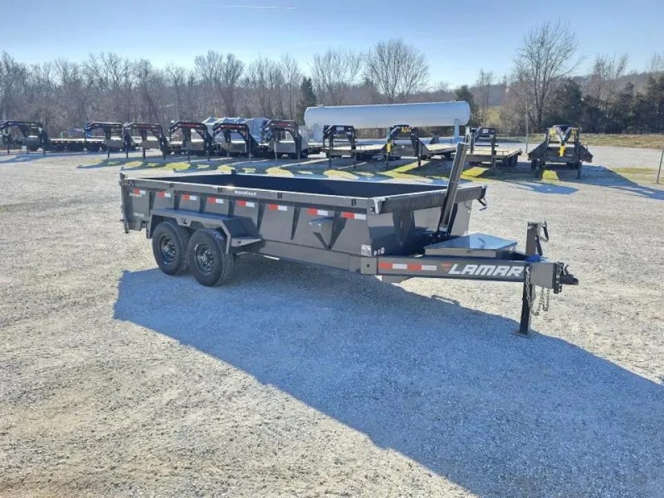 New 2026 Lamar Trailers 83x16 Tandem 14K Telescopic Dump w/ 2' Sides & 7 Gauge Floor