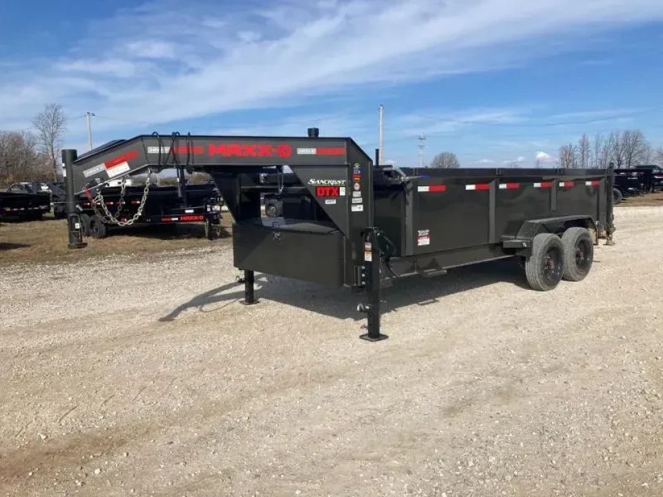 New 2026 MAXX-D 83X16 TANDEM TELESCOPIC GN DUMP W/ 3' SIDES, SLIDE IN RAMPS, 7 GA FLOOR & WIRELESS REMOTE