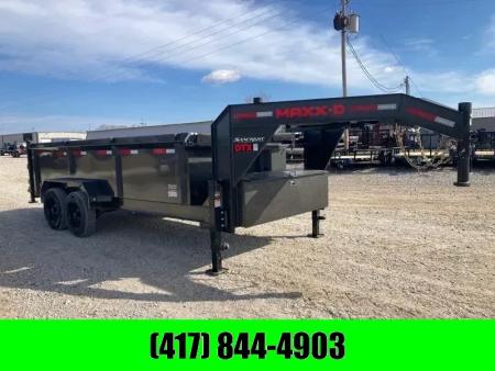 New 2026 MAXX-D 83X16 TANDEM TELESCOPIC GN DUMP W/ 3' SIDES, SLIDE IN RAMPS, 7 GA FLOOR & WIRELESS REMOTE