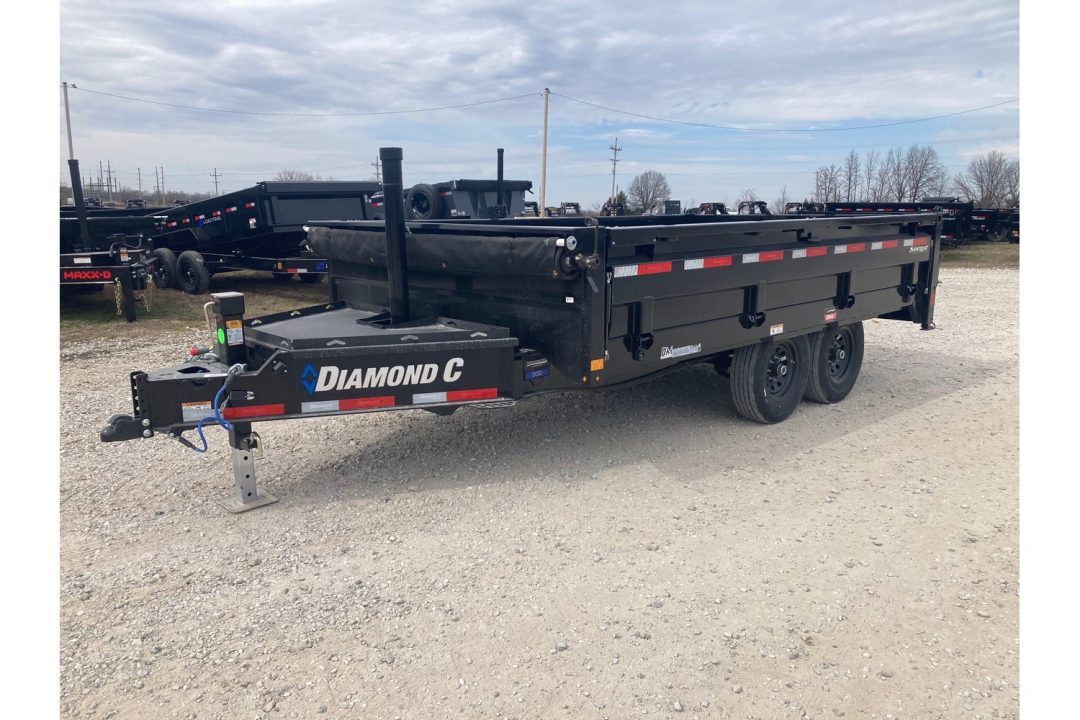 New 2026 Diamond C 96X14 TANDEM 15.5K TELESCOPIC DUMP W/ 22" FOLD DOWN SIDES, SLIDE IN RAMPS, 14 PLY TIRES & WIRELESS R