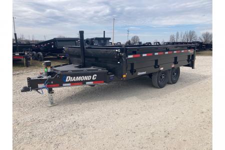 New 2026 Diamond C 96X14 TANDEM 15.5K TELESCOPIC DUMP W/ 22  FOLD DOWN SIDES, SLIDE IN RAMPS, 14 PLY TIRES & WIRELESS R