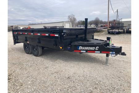 New 2026 Diamond C 96X14 TANDEM 15.5K TELESCOPIC DUMP W/ 22" FOLD DOWN SIDES, SLIDE IN RAMPS, 14 PLY TIRES & WIRELESS R