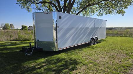 New 2026 H&H 8.5X28 FLAT TOP CAR Hauler V-nose (14K) Enclosed