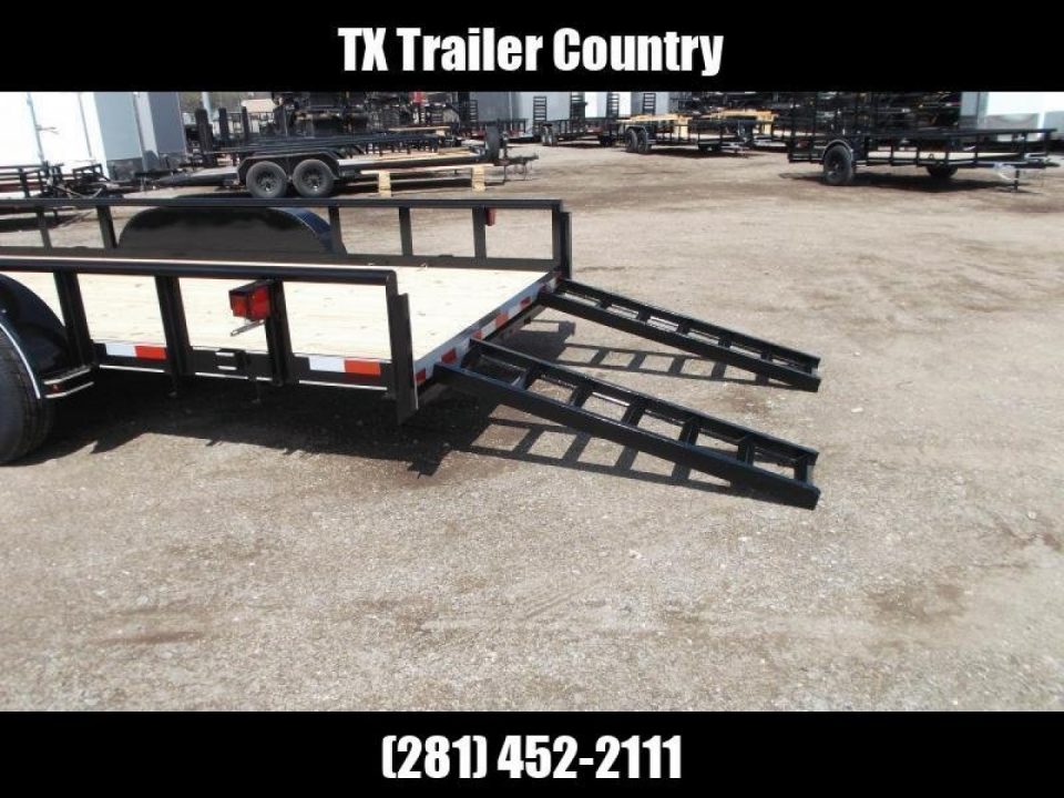 New 2026 Longhorn Trailers 83x20 Utility Trailer / 5200# Axles / 5ft C-Channel Stow Away Ramps / Pipetop