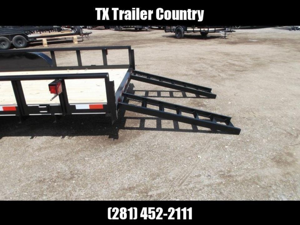 New 2026 Longhorn Trailers 83x20 Utility Trailer / 5200# Axles / 5ft C-Channel Stow Away Ramps / Pipetop