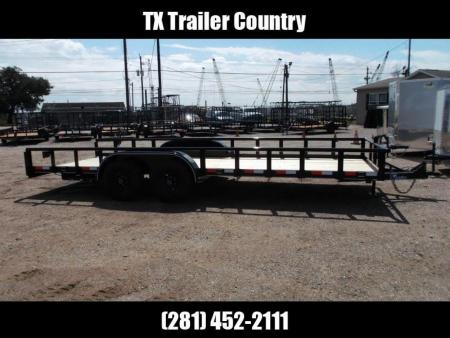 New 2026 Longhorn Trailers 83x20 Utility Trailer / 5200# Axles / 5ft C-Channel Stow Away Ramps / Pipetop