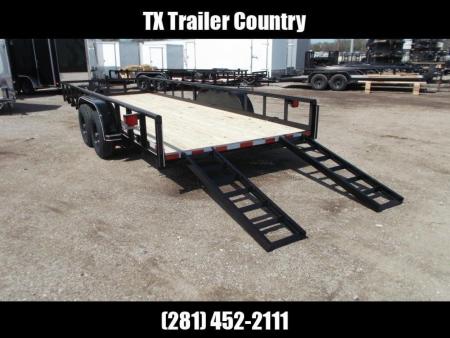New 2026 Longhorn Trailers 83x20 Utility Trailer / 5200# Axles / 5ft C-Channel Stow Away Ramps / Pipetop
