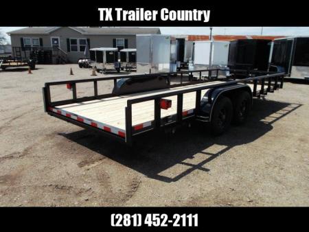 New 2026 Longhorn Trailers 83x20 Utility Trailer / 5200# Axles / 5ft C-Channel Stow Away Ramps / Pipetop