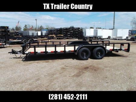 New 2026 Longhorn Trailers 83x20 Utility Trailer / 5200# Axles / 5ft C-Channel Stow Away Ramps / Pipetop